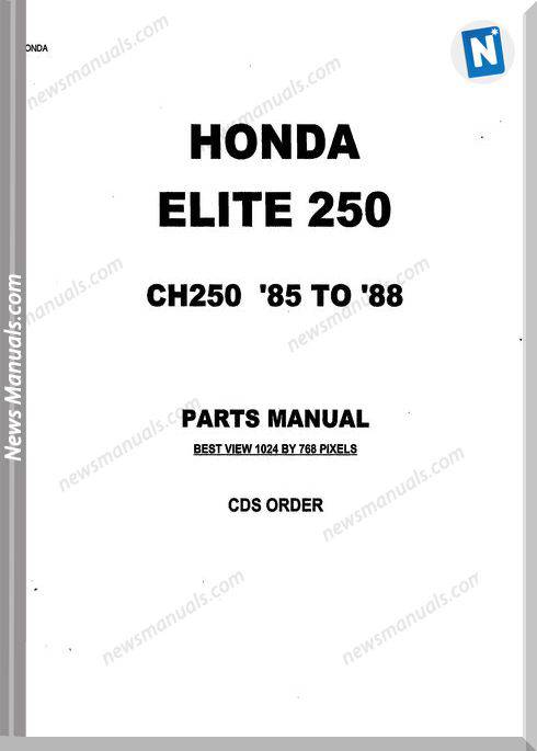 Honda Ch250 Parts Manual 1985 1988