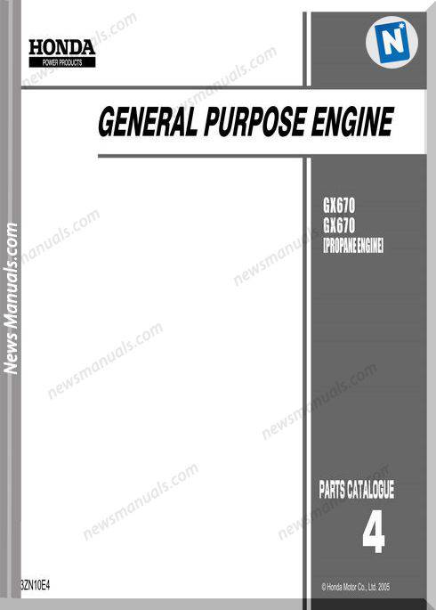 Honda Gx 670 Propane Engine Ws Repair Manual 13Zn10E4