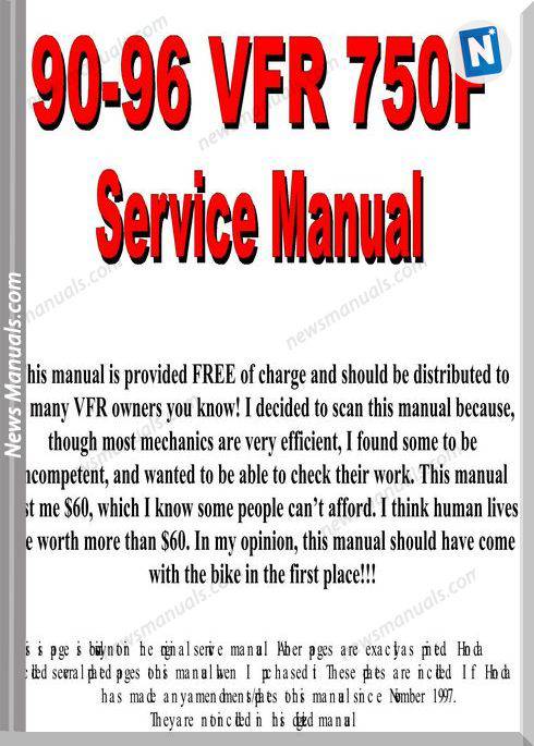 Honda Vfr 750F (90 96) Service Manual