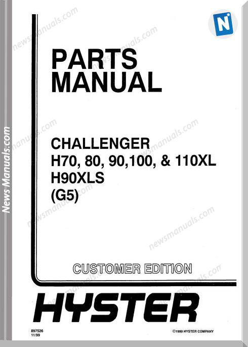 Hyster Challenger H70 80 90 110Xl H90Xls G5 Part Manual