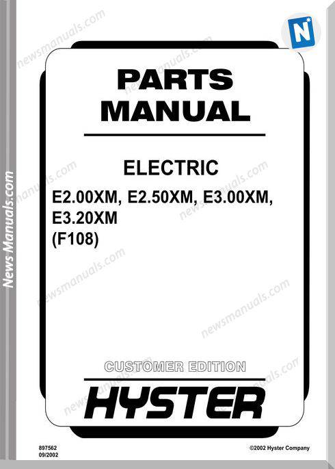 Hyster F108-897562(09-2002)-English Parts Manual
