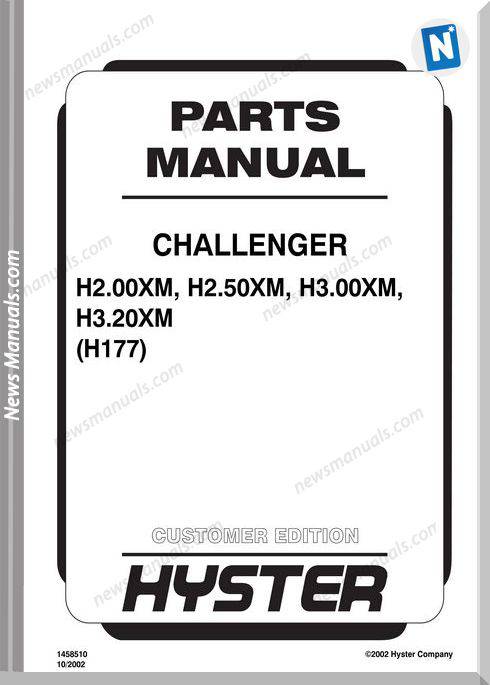 Hyster H177-1458510(10-2002)-English Parts Manual