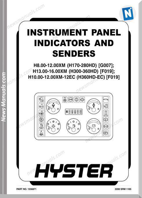 Hyster H8-12 H13-16 H10 Panel Senders Operation Manual
