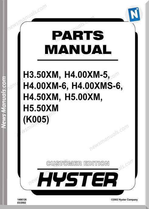 Hyster K005-1466126(03-2002)-English Parts Manual