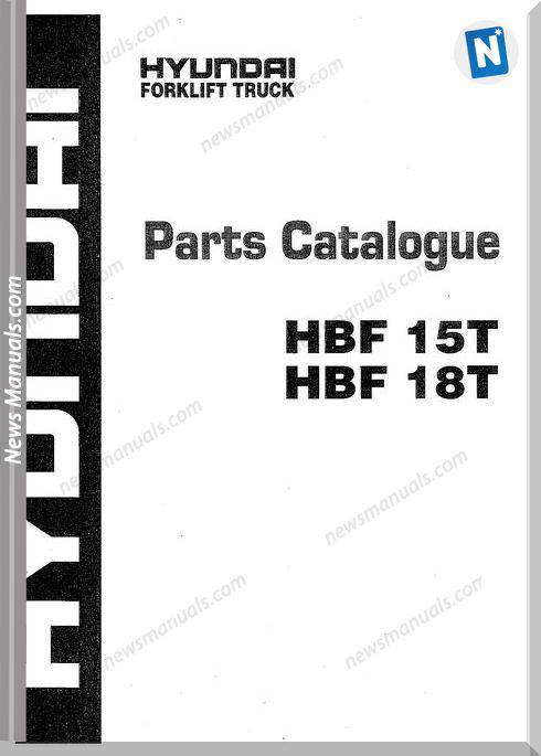 Hyundai Forklift Truck Hbf15T 18T Parts Catalogue