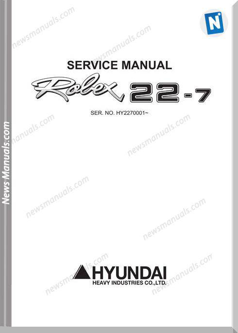 Hyundai Mini Excavators R22 7Sm Service Manual