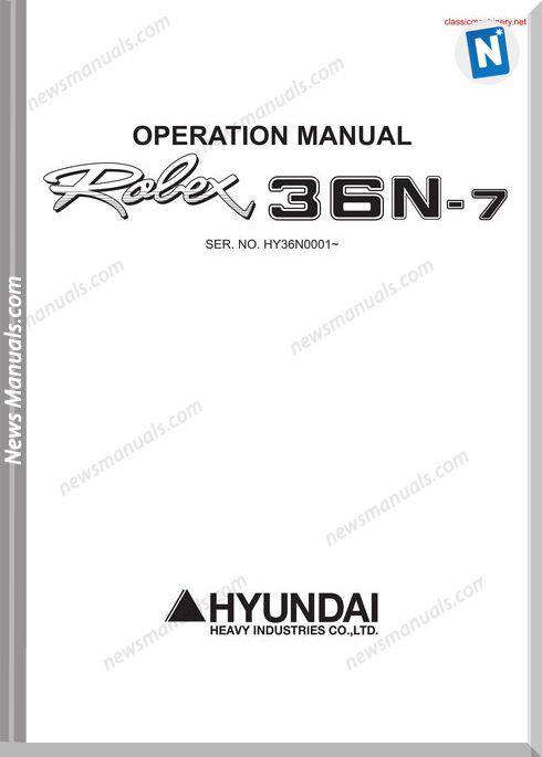 Hyundai Robex 36N 7 Operators Manual