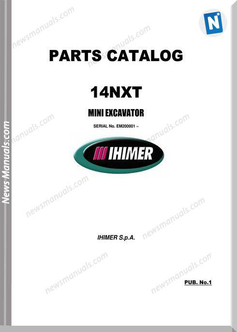 Ihi Mini Excavator 14Nxt Parts Catalog