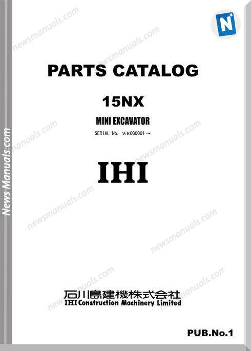 Ihi Mini Excavator 15Nx Japan 50 Parts Catalog