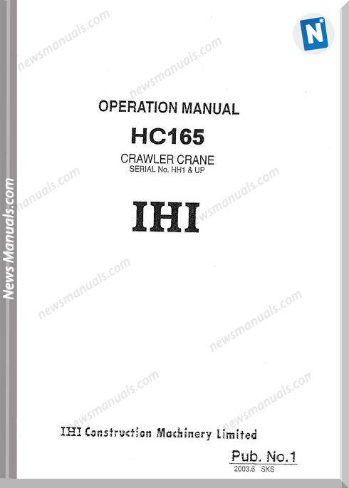 Ihi Terex Hc165 Operators Manual