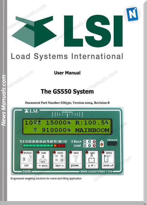 International Gs550 User Manual Load Systems
