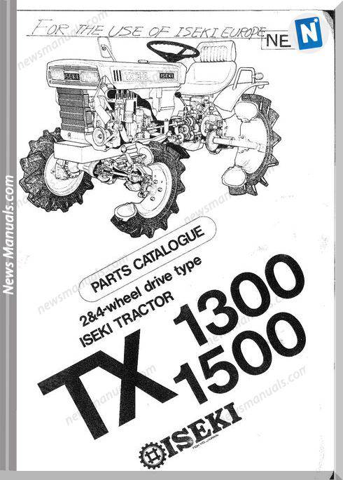 Iseki Model Tx1300 Tx1500 Parts Catalogue Manuals