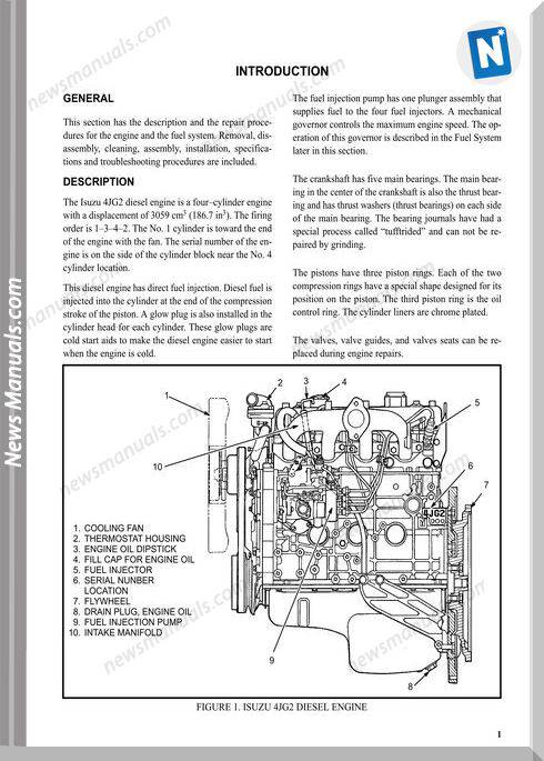 Isuzu 4Jg2 Model Engine Manuals English