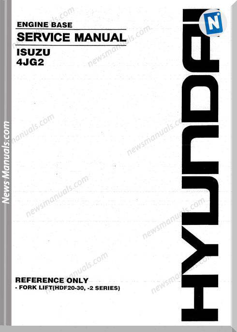 Isuzu Hdf20-30 2 Engine 4Jg2 Models Workshop Manual