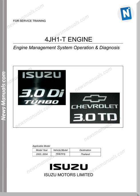 Isuzu Model 4Jh1-T El Engine Service Repair Manuals