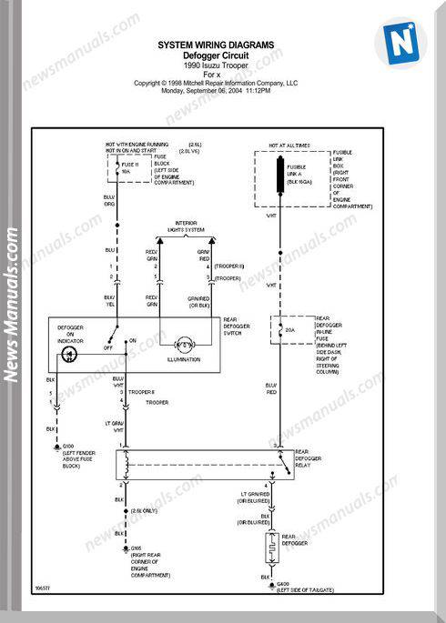 Isuzu Trooper 1990 System Wiring Diagram