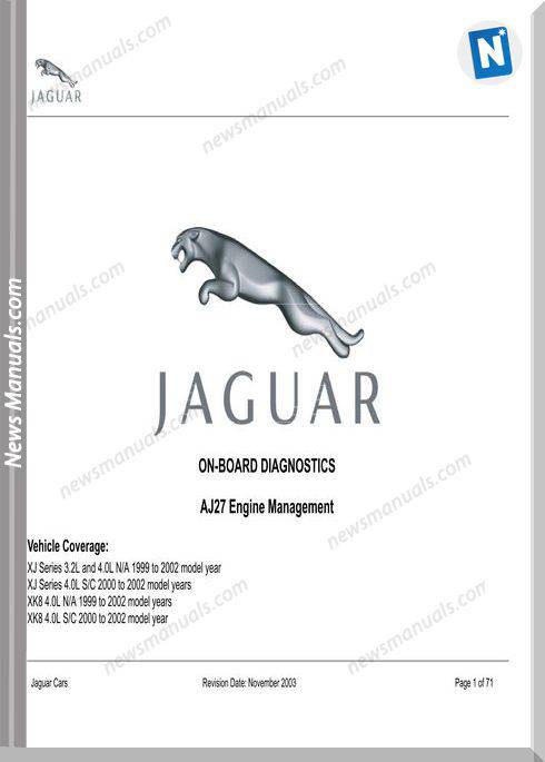 Jaguar On Board Diagnostics 1999-2002 Xj Xk8 Aj27 Ems