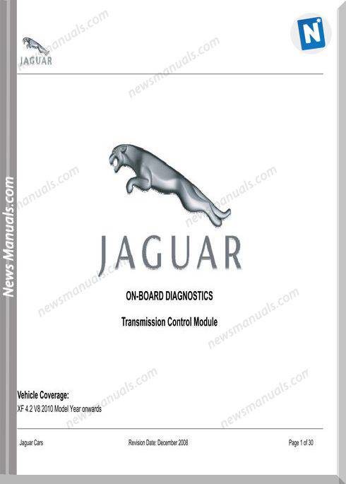 Jaguar On Board Diagnostics 2010 On Xf 4.2 V8 Tcm