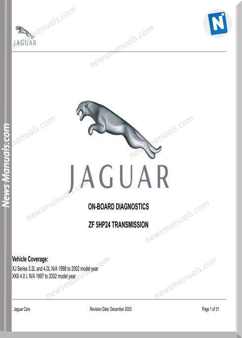Jaguar Onboard 1997-2002 Xj Xk8 Zf5Hp24 Tcm Diagnostics