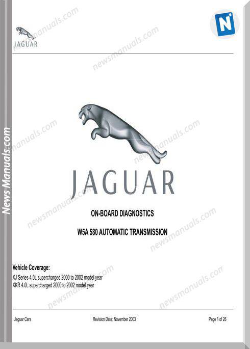Jaguar Xjr Xkr 4.0 Sc W5A580 Tcm 2000-2002 Diagnostics