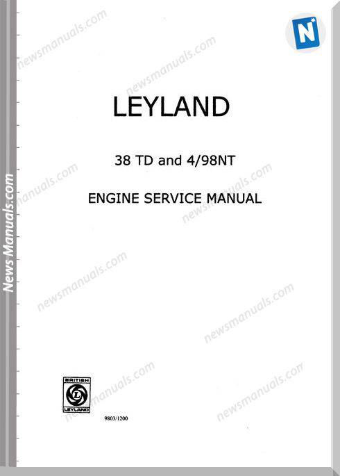 Jcb 3C Leyland 38Td And 4 98Nt Engine Service Manual