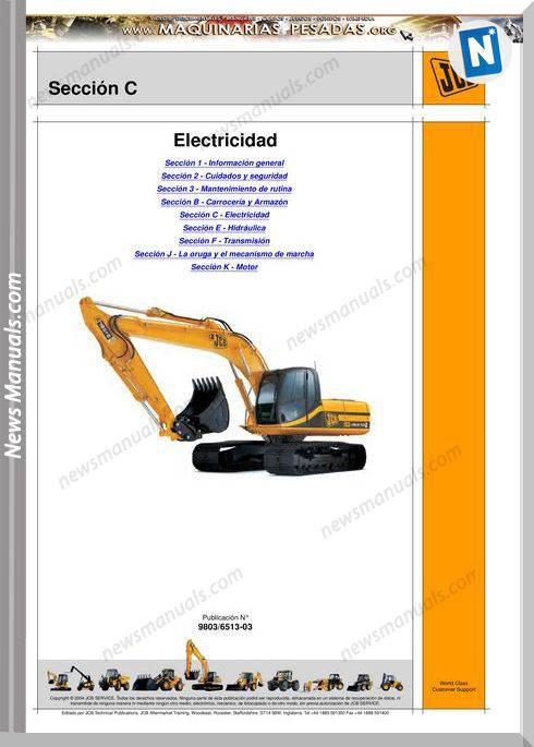 Jcb Excavator Js200-260 Hydraulic System Manual Es