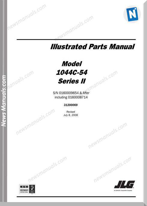 Jlg 1044C 54 Telehandler Parts Manual