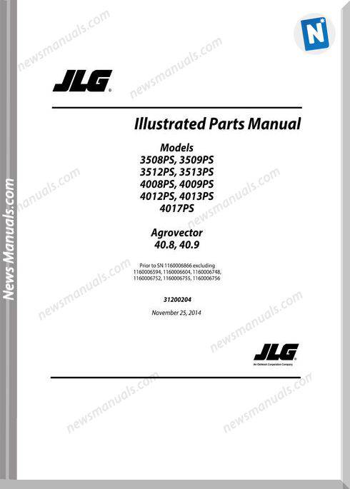 Jlg 3508Ps Telehandler Parts Manual
