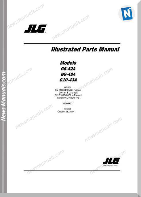 Jlg G10 43A Sn0160048658 Present Telehandler Parts