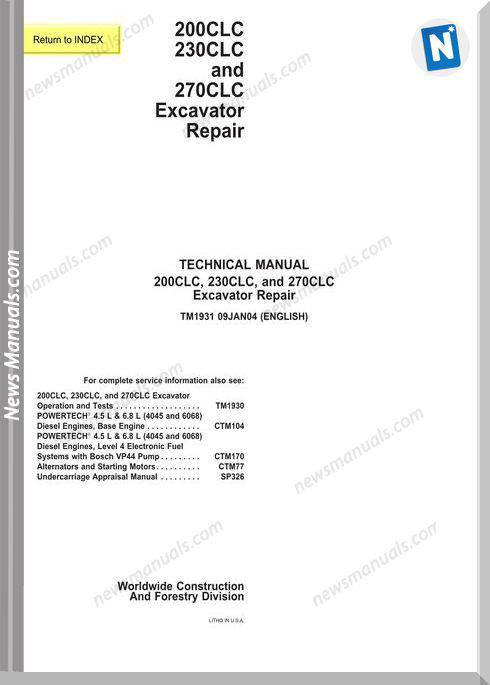 John Deere 330Clc-370C Operator Manual