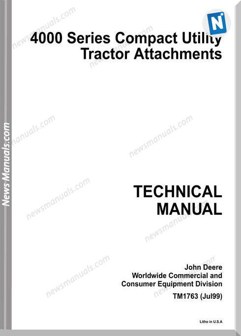 John Deere 4000 Series Technical Manual