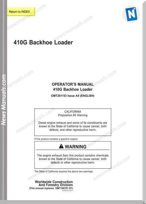 John Deere 410G Operator Manual