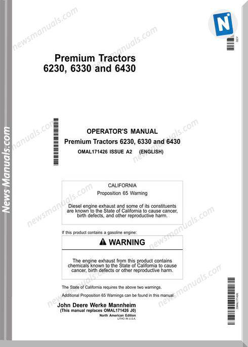 John Deere 6230, 6330 Y 6430 Operator Manual