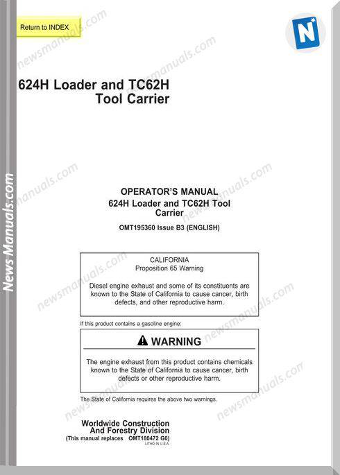 John Deere 624H Operator Manual