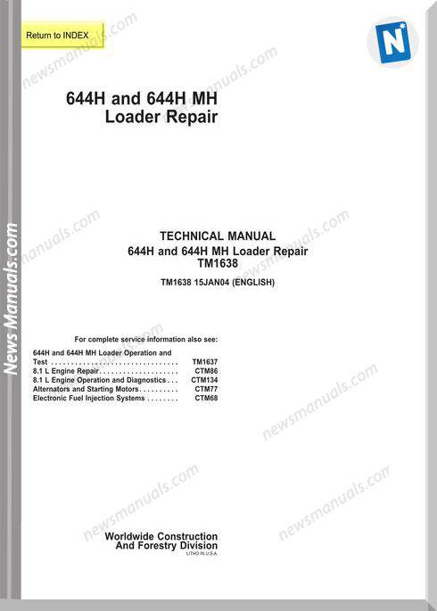 John Deere 644H-644H Mh Repair Manual