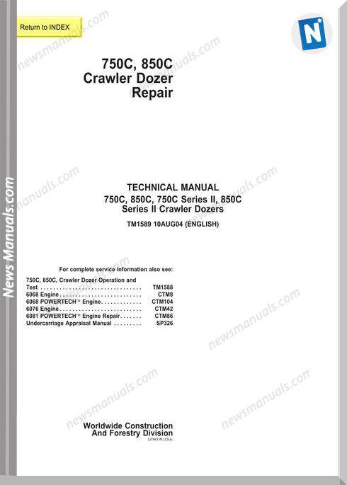 John Deere 750-850C Repair Manual