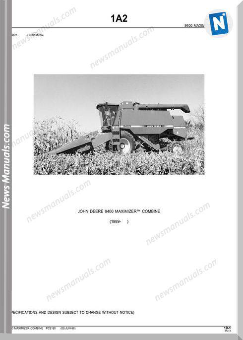 John Deere 9400 Parts Catalog