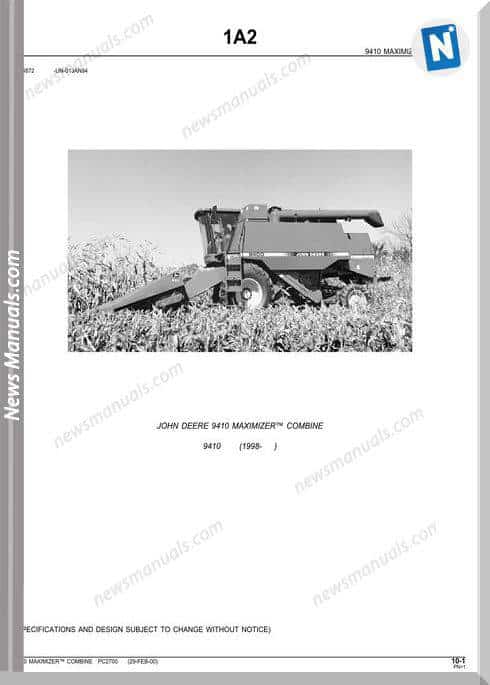 John Deere 9410 Parts Catalog