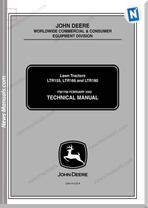John Deere Ltr155, Ltr166 Ltr180 Lawn Technical Manual