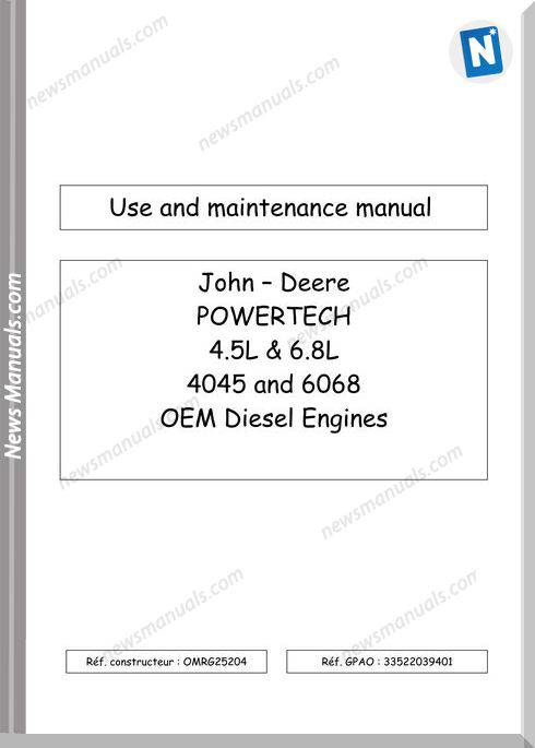 John-Deere Powertech 4.5L 6.8L 4045 6068 Oem Engines