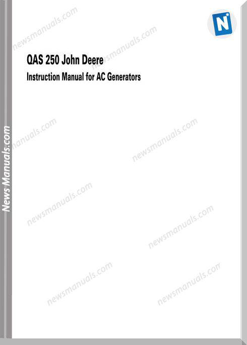John Deere Qas 250 For Ac Generators Instruction Manual