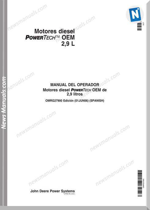 John Deree Engine 2 9L Maintenance Manual