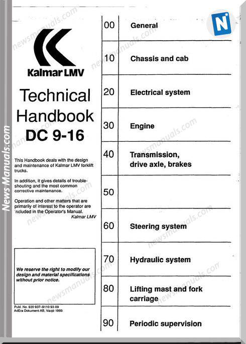 Kalmar Dcd180 6 Bj 1998 Technical Handbook
