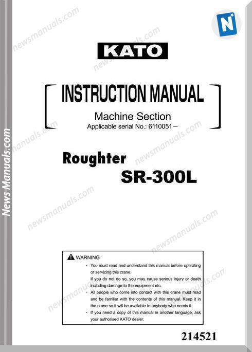 Kato Sr 300L Instruction Manual
