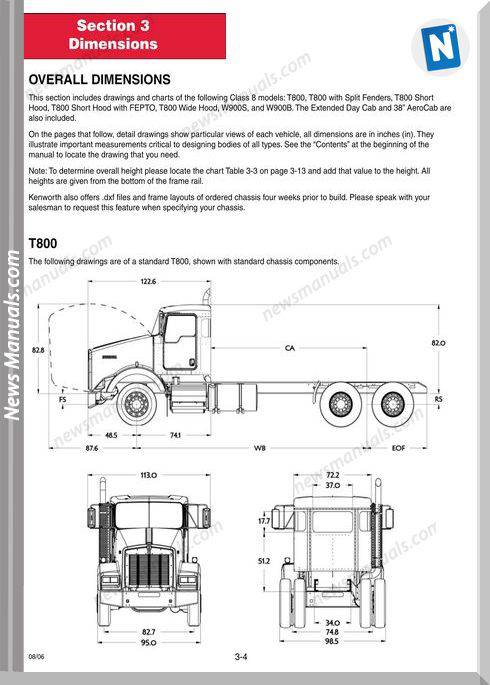 Kenworth-Heavy Duty Bodybuilder T800 Parts Manual