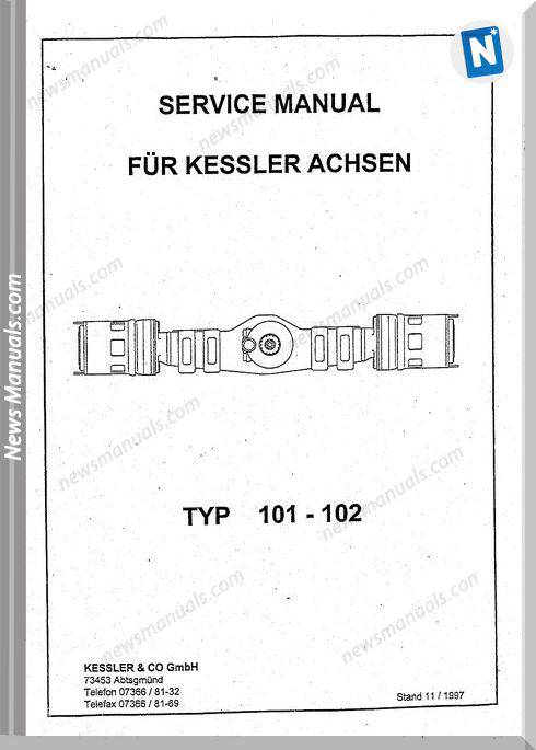 Kessler Typ 101 102 Fur Kessler Achsen Service Manual