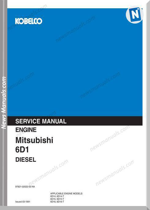 Kobelco 6D1 Mitsubishi Diesel Engine