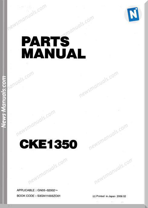 Kobelco Crawler Crane Cke1350 Parts Manual