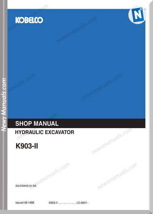 Kobelco K903-Ii Excavator Shop Manual