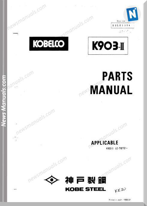 Kobelco K903Ii Part Manuals
